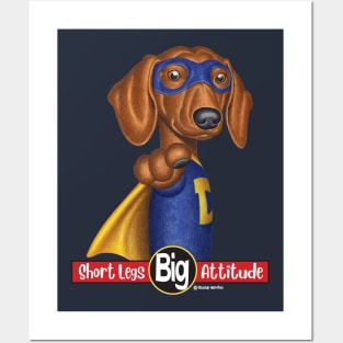 Super Hero Dachshund wearing Mask Posters and Art